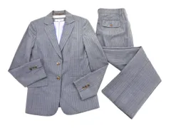 PAUL STUART ポールスチュアート ウール100% ストライプ スリーピース スーツ セットアップ size上6 下8/グレー ◇■ レディース