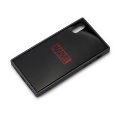 iPhone XS X 케이스 MARVEL 로고 블랙 커버 유리 하이브리드 멋지다 멋있는 심플 세련된 캐릭터 PGA [유 패킷에서 7 영업일 이내 발송]