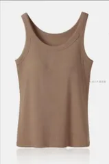 ブラトップ タンクトップ 即購入OK カップ付き 楽盛りキャミ ノンワイヤー Uネック カップ付きインナー ナイトブラ リブ ルームウェア 夏 ブラキャミ レディース カップ入 ブラジャー アンダーフリー 見せるインナー