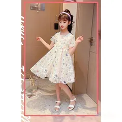 子供服 ワンピース 160 子ど 未使用 も服 キッズ 女の子 夏 半袖 レースワンピース 花柄 薄手 子供ドレス 結婚式 ベビー服 お姫様 おしゃれ 可愛い カジュアル