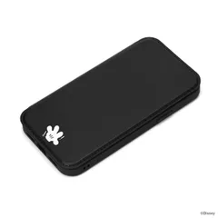 iPhone 13mini ケース ディズニー ミッキーマウス ブラック 手帳型 カバー MIL規格 マグネット クリア 透明 カードポケット かわいい 可愛い おしゃれ オシャレ キャラ PGA  【ゆうパケットにて7営業日以内発送】のサムネイル