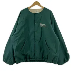 Java ジャバ ロゴ刺繍 中綿 ノーカラーブルゾン sizeM/グリーン