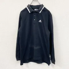【3点以上まとめ買いで20%OFF】古着 used 00s adidas アディダス GOLF 長袖ポロシャツ パフォーマンスロゴ 刺繍ロゴ 黒 ブラック Mサイズ