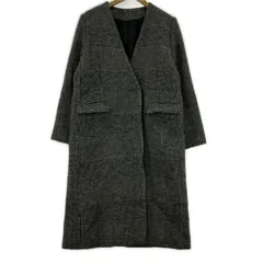 SENSE OF PLACEセンスオブプレイス アーバンリサーチ 総柄ノーカラーコート size38/ブラック×ホワイト