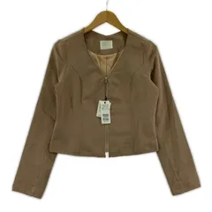 美品 MIIA ミーア タグ付き スエード調 ジップジャケット size2/ピンクベージュ