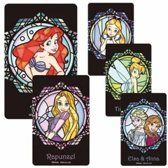 ディズニー プリンセス ステッカー シール ICカード カードサイズ ステンドグラス 調 デザイン キャラクター グッズ アリス アリエル ラプンツェル ティンカーベル アナ雪 アナ エルサ PG-DSTK3 【定形外郵便にて発送】【1週間以内発送】