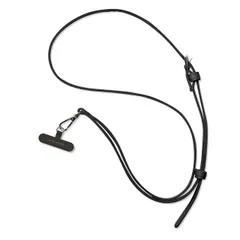 スマホショルダー ストラップホルダー PU レザー ブラック 全機種対応 iPhone スマホ 携帯ストラップホルダー 携帯ストラップ ベルト フェイクレザー 肩掛け 首掛け 首かけ 斜めがけ【ゆうパケットにて発送】【1週間以内発送】