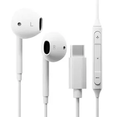 イヤホン 高音質 ステレオ USB Type-C ステレオイヤホン ホワイト 白 インナーイヤー マイク付 リモコン付 ダイナミックドライバー 有線 ケーブル 1.2ｍ 120cm ハンズフリー PGA  【ゆうパケットにて発送】【1週間以内発送】