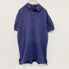 【3点以上まとめ買いで20％OFF】古着 used　POLO by RALPH LAUREN　ポロバイラルフローレン　半袖ポロシャツ　紺　ネイビー　Mサイズ