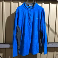 1410 Columbia ハーフジップフリーストレーナー ブルー L コロンビア ワンポイント 刺繍ロゴ アウトドア 古着卸 アメリカ仕入