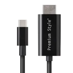 スマホ テレビ ケーブル USB TYPE-C HDMI ミラーリング 2m 200cm ブラック PGA PG-SUCTV2MBK 【ゆうパケットにて発送】【1週間以内発送】