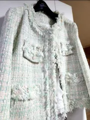 ツイード ジャケット ミント色 s^^