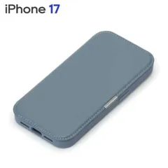 iPhone17 ケース 手帳 ブルー 背面クリア 透明 パネル PUレザー マグネットロック フリップケース アイフォン アイホン PG-25AGF03BL  【ゆうパケットにて7営業日以内発送】