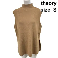 ◆ セオリー theory セーター ノースリーブ ハイネックニット ベージュ 毛 カシミア S レディース S6A092