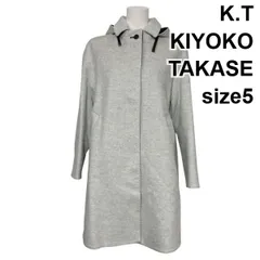 ◆ ケーティーキヨコタカセ K.T KIYOKO TAKASE スタンドステンカラーコート ロング丈 フード アンゴラ ウール 5 XS 5号 レディース S6A087