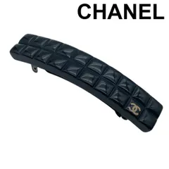 ● シャネル CHANEL チョコバー バレッタ ココマーク マトラッセ 04 A ヴィンテージ ヘアアクセサリー ヘアクリップ 黒 レディース 6D000
