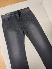 ブラック ウォッシュ デニム ズボン