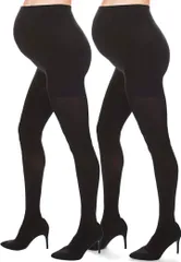 BAERU マタニティタイツ 妊婦用 産前用 マタニティナイロンサポートタイツブラック お腹ゆったりタイツ レディース (ブラック,  M-L)