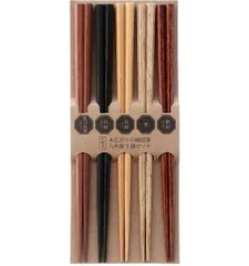 【在庫処分】不二貿易(Fujiboeki) 箸 八角箸 22.5cm 5膳セット 木製 天然木 縁起箸 15418