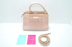 【送料無料】 サマンサベガ Samantha Vega ハンドバッグ ピンク リボンデザイン ショルダーストラップ付き