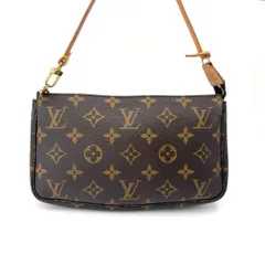 ルイヴィトン モノグラム ポシェット アクセソワール アクセサリーポーチ ハンドバッグ ブラウン PVC レザー レディース ユニセックス