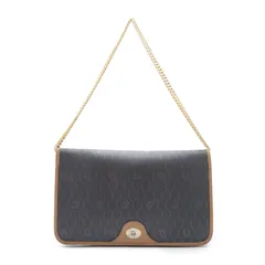 ディオール ハニカム チェーンショルダーバッグ 中古 Dior Honeycomb Chain Shoulder Bag Black Canvas, Leather