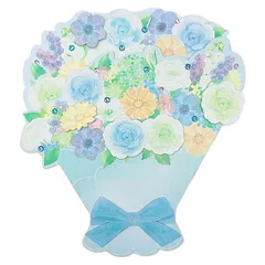 サンリオ 寄せ書きカード ブルー花束 L3004 657522 ビッグサイズ 多目的 【宅配便】