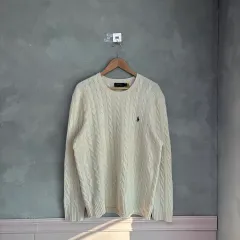 ポロラルフローレン ウール カシミア ケーブル編み ニット アイボリー