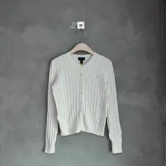 ポロラルフローレン ケーブル編み ニット カーディガン 白