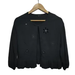 TO BE CHIC(トゥービーシック) カーディガン サイズ42 L レディース - ダークネイビー 長袖/フラワー(花)/ラインストーン