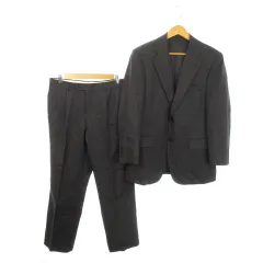 ドーランドハウス Dorland House シングルスーツ セットアップ 2点セット テーラードジャケット 総裏地 スラックス ウール ヘリンボーン 94AB4 M 黒 ブラック /MN6