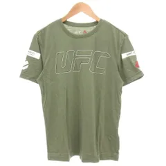 リーボック Reebok タグ付き UFC Tシャツ 半袖 L クルーネック ロゴプリント 緑 グリーン /GV