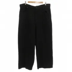 ザラ ZARA テクスチャー素材ウール混 ワイドパンツ XL 黒 ブラック /GV ■GY53