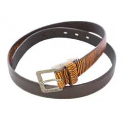 ディーゼル DIESEL ベルト 牛革 レザー バイカラー 90/36 チャコールグレー オレンジ /BB