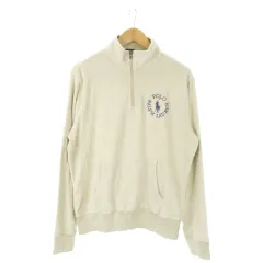 ポロ ラルフローレン POLO RALPH LAUREN トレーナー ハイネック ハーフジップ 長袖 パイル生地 ストレッチ ロゴ 刺繍 M ベージュ /MN16 ■GY19