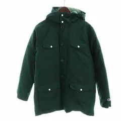 チャンピオン CHAMPION ダウンジャケット 長袖 シングル ミドル ロゴ 刺繍 M 緑 グリーン C3-L606 ■GY19 /MQ