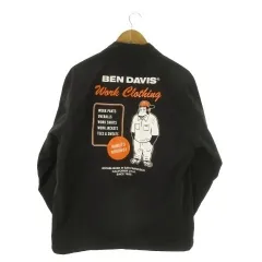 ベンデイビス BEN DAVIS ワークジャケット バックプリント ロゴ L 黒 ブラック /AO21 ■GY44