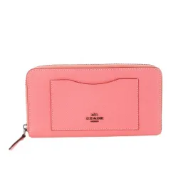 コーチ COACH 長財布 小銭入れあり レザー 本革 ピンク ラウンド 54007 /CK43 ■GY17