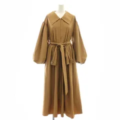 フレイアイディー FRAY I.D バルーンスリーブギャザーワンピース マキシ ロング 長袖 0 茶 ブラウン /AT ■OS