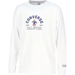 CONVERSE コンバース プリントロングスリーブシャツ バスケットボール 半袖Ｔシャツメンズ (cb252359l-1100)、ホワイト