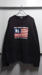 90-00’s POLO JEANS RALPH LAUREN 星条旗 ロゴプリント スウェット XL