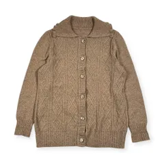 カシミヤ100% picol ross ケーブル編み ニット カーディガン M/ベージュ レディース