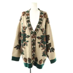 ザラ ZARA カーディガン ニット M ベージュ 柄 /HK