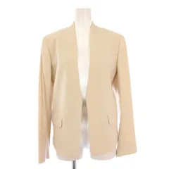 セオリーリュクス theory luxe ノーカラージャケット アウター ショート丈 前開きトッパー 総裏地 ウール 40 ベージュ /BB