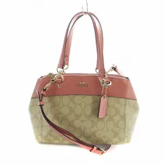 コーチ COACH トートバッグ ショルダー 2WAY ハンド レザー PVC シグネチャー ロゴ ベージュ ピンク F26139 ■GY11 /MQ