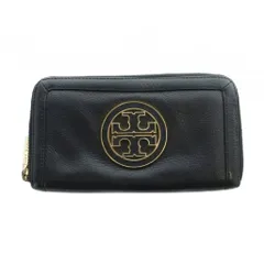 トリーバーチ TORY BURCH 長財布 ウォレット レザー ゴールド金具 ロゴ 黒 ブラック ■GY11 /MQ