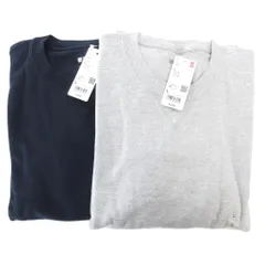ユニクロ UNIQLO タグ付き 23AW 2点セット スウェットシャツ トレーナー L 長袖 グレー 紺 ネイビー 341-455394 /AE