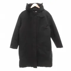 ユニクロ UNIQLO 美品 19AW ハイブリッドダウンコクーンコート XXL ジップアップ フード 黒 ブラック 212-420215 /AE