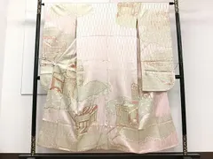 平和屋着物■豪華振袖　駒刺繍　雲取り御所車文　金彩　正絹　逸品　CABB8646xi