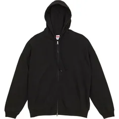 UnitedAthle ユナイテッドアスレ 10.0オンス ビッグシルエット スウェット フルジップ パーカ(裏パイル) カジュアル スウェットパーカー (520301-2)、ブラック